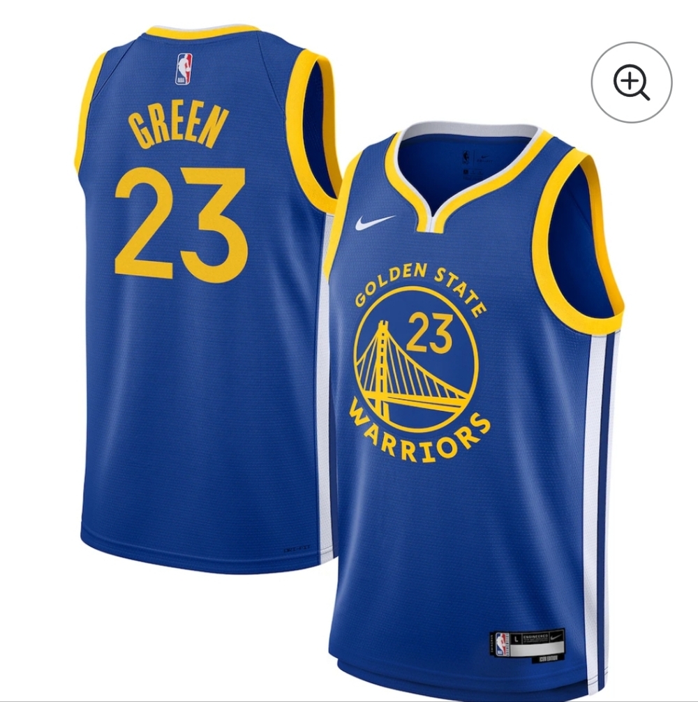 Nike  Youth Blue and Yellow Warriors Jersey